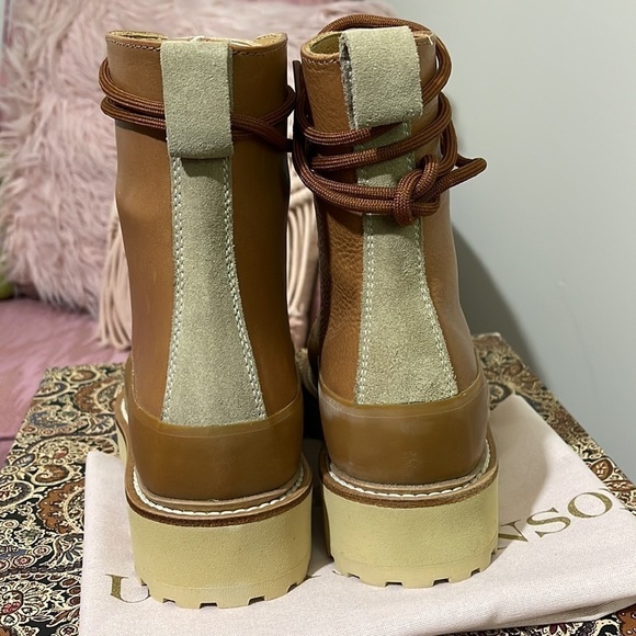 Ulla Johnson Etna Leather Combat Boots Sz 5 Sz 35 NIB - Picture 9 of 16